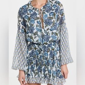 MISA Elisabetta Dress in Blue Motif